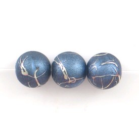 *A-1106-1000-09 - Bille de Plastique Ronde Bleu Marine Métallisés Lignée Or 10mm *A-1106-1000-09,montreal, quebec, canada, beads, wholesale