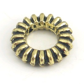 A-1106-2331-AG - Plastic Bead Metallized Donut Fancy 17MM Antique Gold 50pcs A-1106-2331-AG,montreal, quebec, canada, beads, wholesale