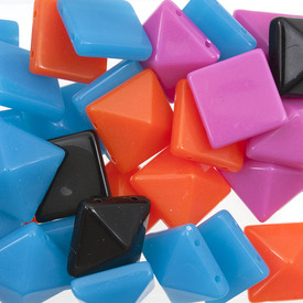 *DB-1106-9014-73 - Plastic Bead Stud Square 8X15MM Neon Mix Opaque 2 Holes 1 Box  Limited Quantity! *DB-1106-9014-73,Beads,Opaque,1 Box,Bead,Plastic,Plastic,8X15MM,Square,Stud,Square,Mix,Mix,Neon,Opaque,montreal, quebec, canada, beads, wholesale
