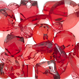 *DB-1106-9019-01 - Bille de Plastique Assortiment Assortiment Rouge Translucide 1 Sac  Quantité Limitée! *DB-1106-9019-01,Bille,Assortment,Plastique,Plastique,Rouge,Red Mix,Translucent,Chine,Dollar Bead,1 Bag,Limited Quantity!,montreal, quebec, canada, beads, wholesale