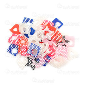 1106-9099-MIX3 - Plastic Pendant Dot Assorted Color-Shape-Size 1bag (approx.200gr) 1106-9099-MIX3,New Products,montreal, quebec, canada, beads, wholesale