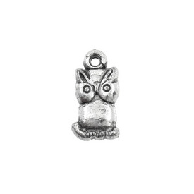 *1106-9127 - Plastic Pendant Owl 10X19MM Antique Silver 1 Box  (App. 70pcs) *1106-9127,montreal, quebec, canada, beads, wholesale