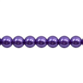1107-0900-07 - Glass Bead Pearl Round 4MM Purple 32in String (app 140pcs) 1107-0900-07,corde pour perle,montreal, quebec, canada, beads, wholesale