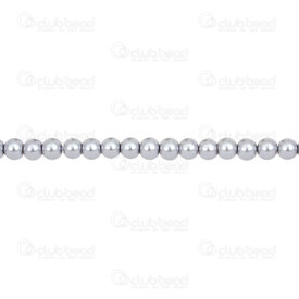 1107-0900-27 - Glass Bead Pearl Round 4MM Light Silver 32in String (app 140pcs) 1107-0900-27,Beads,Pearls for jewelry,Glass,montreal, quebec, canada, beads, wholesale