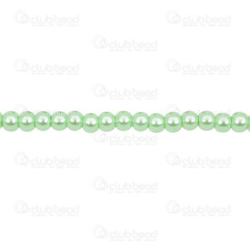 1107-0900-31 - Bille de verre Perle Rond 4mm Vert Pomme Trou 0.5mm Corde de 32 Pouces (app 140pcs) 1107-0900-31,Billes,Verre,Perlé,montreal, quebec, canada, beads, wholesale
