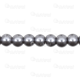 1107-0901-19 - Glass Bead Pearl Round 6mm Dark Silver 32in String (app120pcs) 1107-0901-19,Beads,Glass,6mm,Bead,Pearl,Glass,Glass Pearl,6mm,Round,Round,Silver,Dark,China,32'' String (app156pcs),montreal, quebec, canada, beads, wholesale