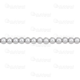 1107-0901-27 - Glass Bead Pearl Round 6MM Light Silver 32in String (app 120pcs) 1107-0901-27,Beads,Glass,Pearled,montreal, quebec, canada, beads, wholesale