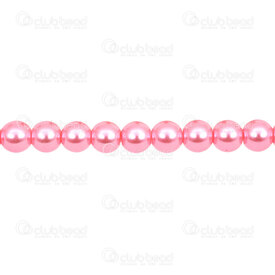 1107-0902-0829 - Glass Bead Pearl Round 8mm Pink 1mm hole 32in String (app 90pcs) 1107-0902-0829,Beads,Glass,montreal, quebec, canada, beads, wholesale