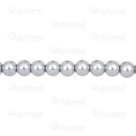 1107-0902-27 - Glass Bead Pearl Round 8mm Light Silver 32in String (app 90pcs) 1107-0902-27,perle 8mm,montreal, quebec, canada, beads, wholesale