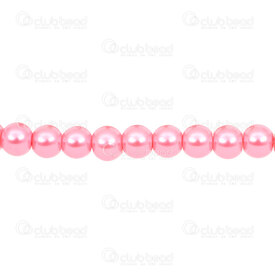1107-0902-29 - Bille de verre Perle Rond 6mm Rose Corde de 32 Pouces (app 90pcs) 1107-0902-29,Billes,Verre,Perlé,montreal, quebec, canada, beads, wholesale