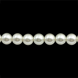 1107-0904-01 - Bille de Verre Perle Rond 12MM Blanc Corde de 16 Pouces 1107-0904-01,montreal, quebec, canada, beads, wholesale