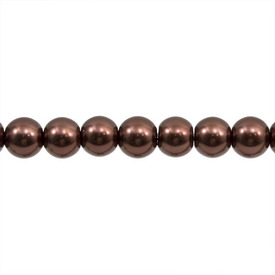 1107-0904-05 - Glass Bead Pearl Round 12MM Brown 16'' String 1107-0904-05,Beads,Glass,Pearled,Bead,Pearl,Glass,12mm,Round,Round,Brown,Brown,China,16'' String,montreal, quebec, canada, beads, wholesale
