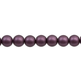 *1107-0910-11 - Glass Bead Pearl Round 4MM Plum Matt 16'' String *1107-0910-11,montreal, quebec, canada, beads, wholesale