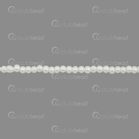 1107-0914-0301 - Glass Pearl Bead Pearl Round 3mm White 0.5mm hole 25'' String (app 180pcs) 1107-0914-0301,Beads,Pearls for jewelry,Glass,montreal, quebec, canada, beads, wholesale