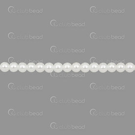 1107-0914-0401 - Glass Bead Pearl Round 4MM white high grade (approx.210pcs) 32'' String 1107-0914-0401,Beads,Glass,montreal, quebec, canada, beads, wholesale