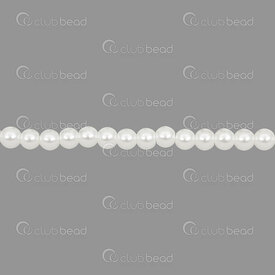 1107-0914-0501 - Glass Bead Pearl Round 5MM white high grade (approx.180pcs) 32'' String 1107-0914-0501,Beads,Glass,Pearled,montreal, quebec, canada, beads, wholesale