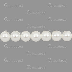 1107-0914-1001 - Glass Bead Pearl Round 10MM white high grade (approx.82pcs) 32'' String 1107-0914-1001,Beads,Glass,Pearled,montreal, quebec, canada, beads, wholesale