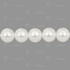 1107-0914-1201 - Glass Bead Pearl Round 12MM white high grade (approx.72pcs) 32'' String 1107-0914-1201,Beads,Glass,montreal, quebec, canada, beads, wholesale