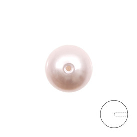 *DB-1107-0920-03 - Plastic Bead Round Half drilled 6MM Pearl Light Pink 1.2mm Hole 30pcs *DB-1107-0920-03,montreal, quebec, canada, beads, wholesale