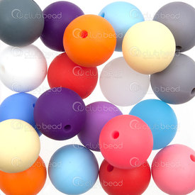 1108-0101-15MIX - Silicone Chew Bead Round 15mm Mixed Color 20pcs for Teething Jewelry 1108-0101-15MIX,Beads,montreal, quebec, canada, beads, wholesale