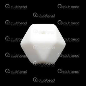 1108-0103-1729 - Silicone Chew Bead Geometric 17mm White 5pcs for Teething Jewelry 1108-0103-1729,1108-0103,montreal, quebec, canada, beads, wholesale