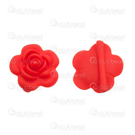 1108-0107-4025 - Silicone chew bead for teething jewelry rose shape red 40mm 5pcs 1108-0107-4025,montreal, quebec, canada, beads, wholesale