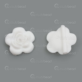 1108-0107-4029 - Silicone chew bead for teething jewelry rose shape white 40mm 5pcs 1108-0107-4029,montreal, quebec, canada, beads, wholesale