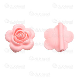 1108-0107-4047 - Perle de dentition en Silicone forme Rose 40mm Rose Pastel 5pcs pour Bijoux de Dentition 1108-0107-4047,Billes,montreal, quebec, canada, beads, wholesale