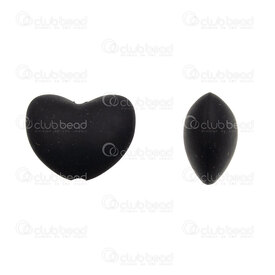 1108-0114-1627 - Silicone Chew Bead Heart Shape 16x20x10mm Black 3mm hole 20pcs for Teething Jewelry 1108-0114-1627,For teething jewelry,Silicone,montreal, quebec, canada, beads, wholesale