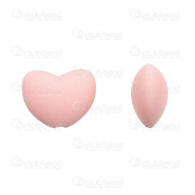 1108-0114-1647 - Silicone Chew Bead Heart Shape 16x20x10mm Pastel Pink 3mm hole 20pcs for Teething Jewelry 1108-0114-1647,For teething jewelry,Silicone,montreal, quebec, canada, beads, wholesale