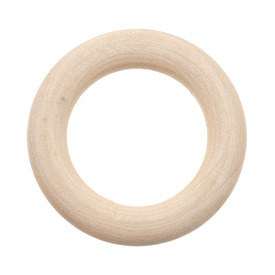 1108-1001-01 - Unvarnished wood Chew pendant for Teething Jewelry Donut 40MM Natural 2pcs 1108-1001-01,montreal, quebec, canada, beads, wholesale