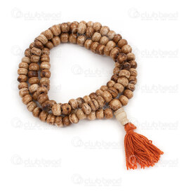 1109-0005-01 - Nepal Bone Bead 8.5x5mm Light Brown 66cm (26in) Necklace on Nylon Thread 1pc !LIMITED QUANTITY! 1109-0005-01,bille brun,montreal, quebec, canada, beads, wholesale