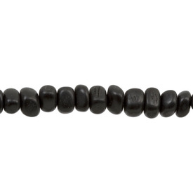1109-1205-01 - Bille Corne Morceau Lisse 5MM Noir Corde de 16 Pouces Philippines 1109-1205-01,montreal, quebec, canada, beads, wholesale