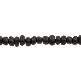 1109-1206-01 - Horn Bead Chip Smooth 8MM Black 16'' String Philippines 1109-1206-01,montreal, quebec, canada, beads, wholesale