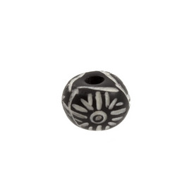 1109-1311-01 - Bone Bead Ball Round 12MM Black Engraved Design 25pcs India 1109-1311-01,montreal, quebec, canada, beads, wholesale