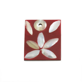 *1109-1349-03 - Horn Pendant Rectangle 38X50MM Red Mother of Pearl Design 2pcs India *1109-1349-03,Pendants,2pcs,Rectangle,Pendant,Natural,Horn,38X50MM,Rectangle,Red,Red,Mother of Pearl Design,India,2pcs,montreal, quebec, canada, beads, wholesale