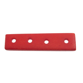 *1109-1372-03 - Bone Spacer Rectangle 34MM Red 4 Holes 20pcs India *1109-1372-03,Findings,Spacers,Spacer,Natural,Bone,34MM,Rectangle,Red,Red,4 Holes,India,20pcs,montreal, quebec, canada, beads, wholesale
