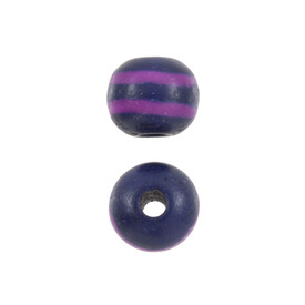 *1109-1390-03 - Bone Bead Ball 8MM Navy Purple Lines 25pcs India *1109-1390-03,Beads,Bone,Bead,Natural,Bone,8MM,Round,Ball,Navy,Purple Lines,India,25pcs,montreal, quebec, canada, beads, wholesale