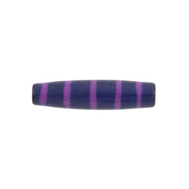 *1109-1393-03 - Bone Bead Tube 6X24MM Navy Purple Lines 25pcs India *1109-1393-03,Beads,Bone,Tube,Bead,Natural,Bone,6X24MM,Cylinder,Tube,Navy,Purple Lines,India,25pcs,montreal, quebec, canada, beads, wholesale