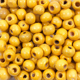 1110-2067-SAC - Wood Bead Round 8mm Yellow 2.5mm hole 1bag 90gr (approx. 675pcs) 1110-2067-SAC,1110-20,montreal, quebec, canada, beads, wholesale