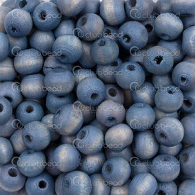 1110-2077-SAC - Wood Bead Round 8mm Denim Blue 2.5mm 1bag 90gr (approx. 675pcs) 1110-2077-SAC,denims,montreal, quebec, canada, beads, wholesale