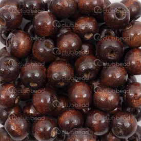 1110-2081-SAC - Wood Bead Round 10mm Walnut 3mm hole 1bag 90gr (approx. 250pcs) 1110-2081-SAC,Beads,Wood,Dyed,montreal, quebec, canada, beads, wholesale