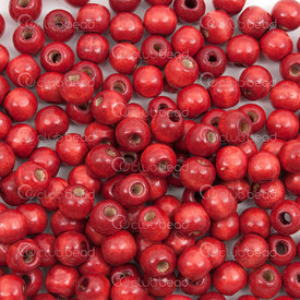1110-2085-SAC - Wood Bead Round 10MM Red 500pcs 1110-2085-SAC,Beads,Wood,Dyed,montreal, quebec, canada, beads, wholesale
