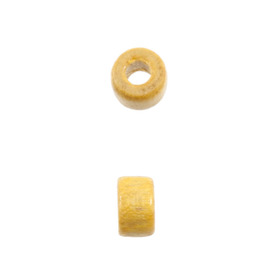 1110-2107-BOX - Wood Bead Cylinder 5X3.5MM Yellow 1 Box (app.350pcs) 1110-2107-BOX,montreal, quebec, canada, beads, wholesale