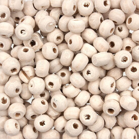 1110-240101-0701 - Schima Wood Bead Round 7x5mm Natural White 2.5mm hole 1bag 90gr (app 1500pcs) 1110-240101-0701,Beads,Wood,Painted,montreal, quebec, canada, beads, wholesale