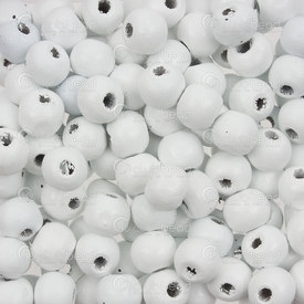 1110-240101-0801 - Wood Bead Round 8mm White 1bag 100gr (app 544pcs) 1110-240101-0801,Beads,Wood,Painted,montreal, quebec, canada, beads, wholesale