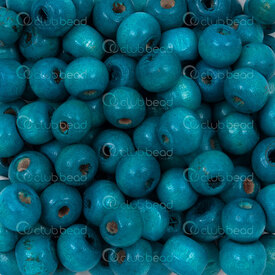 1110-240101-08031 - Wood Bead Round 8mm Blue Turquoise 1bag 100gr (app 544pcs) 1110-240101-08031,11,montreal, quebec, canada, beads, wholesale