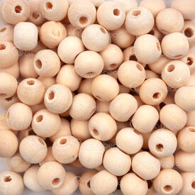 1110-240101-0811 - Schima Wood Bead Round 8mm Natural White 2.5mm hole 1bag 90gr (app 675pcs) 1110-240101-0811,Beads,Wood,Other,montreal, quebec, canada, beads, wholesale