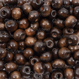 1110-240101-0813 - Wood Bead Round 8mm Dark Brown 2.5mm hole 1bag 90gr (approx. 675pcs) 1110-240101-0813,8mm Wood,montreal, quebec, canada, beads, wholesale