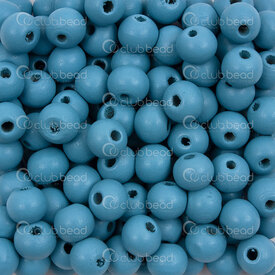 1110-240101-0815 - Bille de Bois Rond 8mm Bleu Pierre Trou 2.5mm 1 Sac 90gr (approx. 675pcs) 1110-240101-0815,Billes,Bois,Peint,montreal, quebec, canada, beads, wholesale